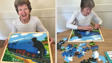 Pontefract care home Residents challenge themselves with a jigsaw puzzle